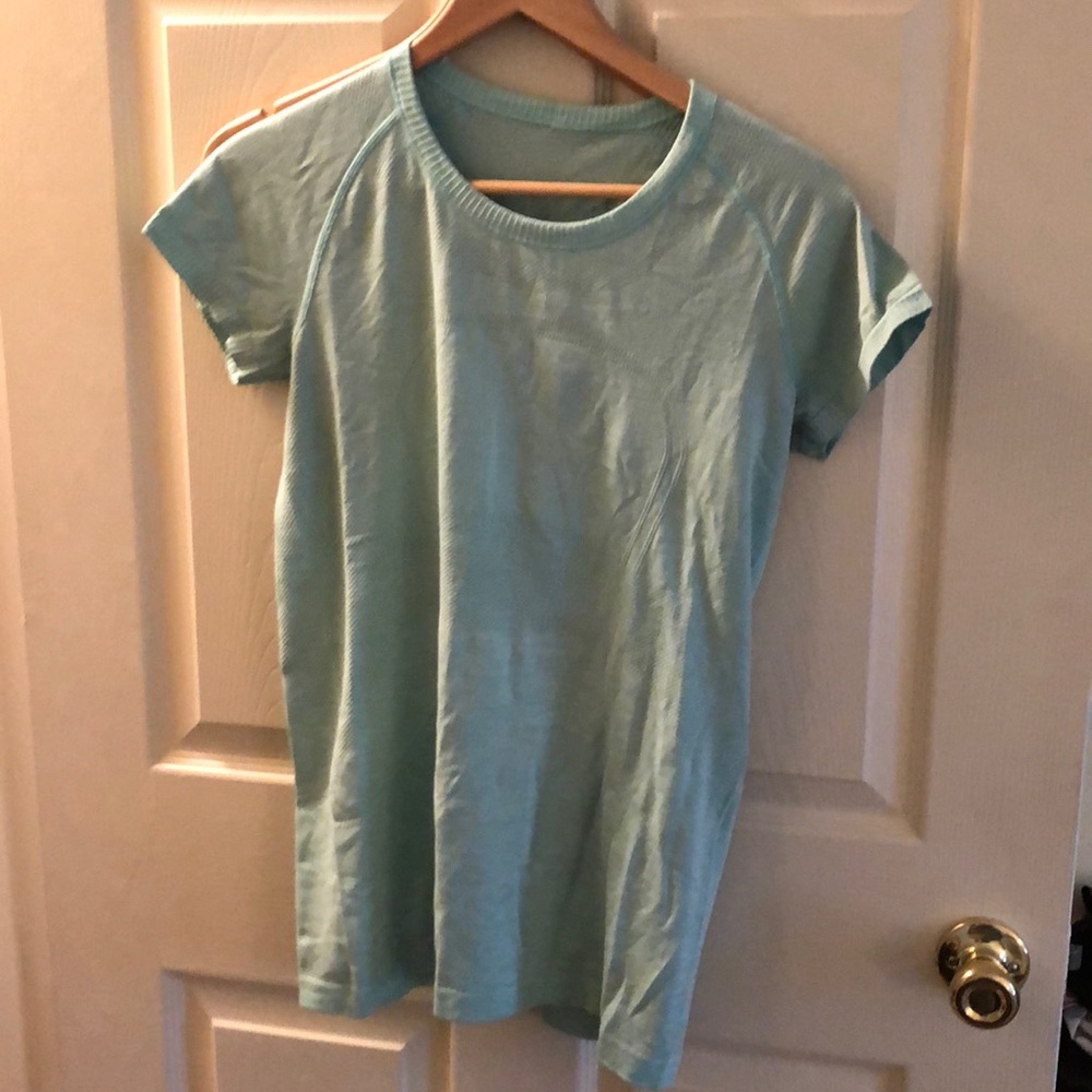 lululemon athletica Light Blue Short Sleeve Tee